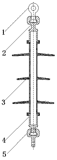 Overhung composite insulator string and method for printing same by using 3D