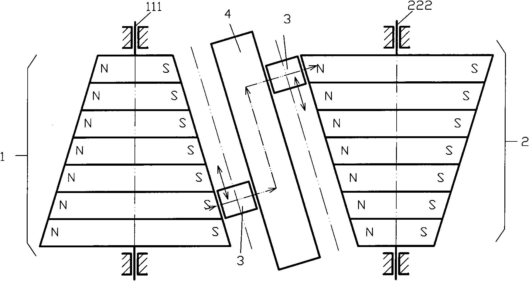 Magnetic gear shifting mechanism