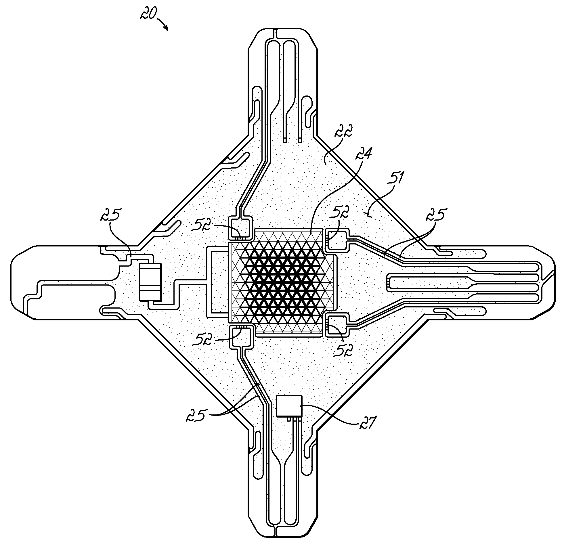 Patterned electrodes for tissue treatment systems