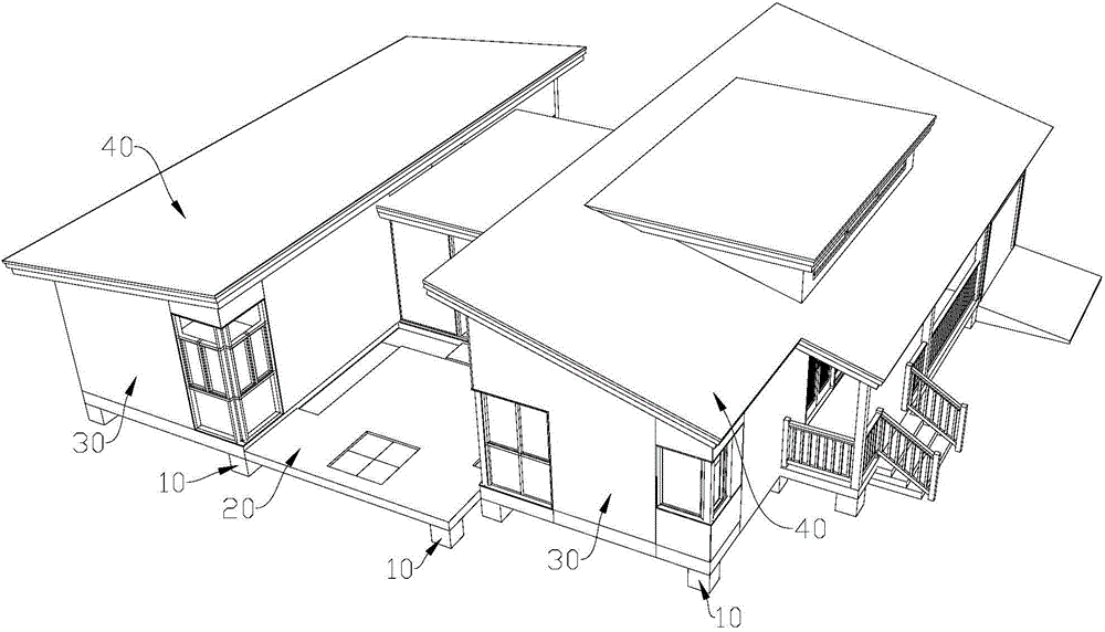 Movable board type structural integral house, wall module and roof module of house