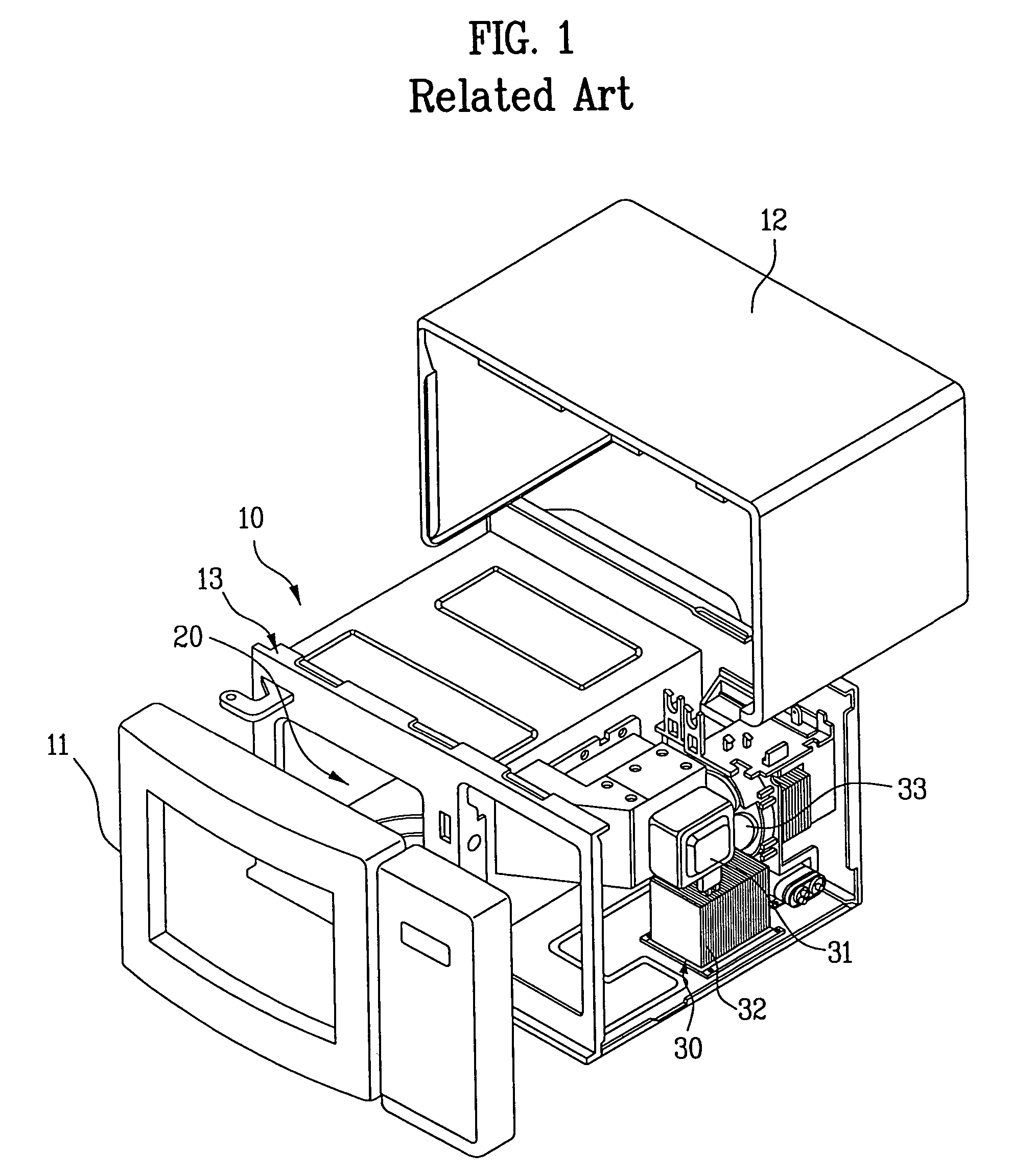 Combined toaster and microwave oven