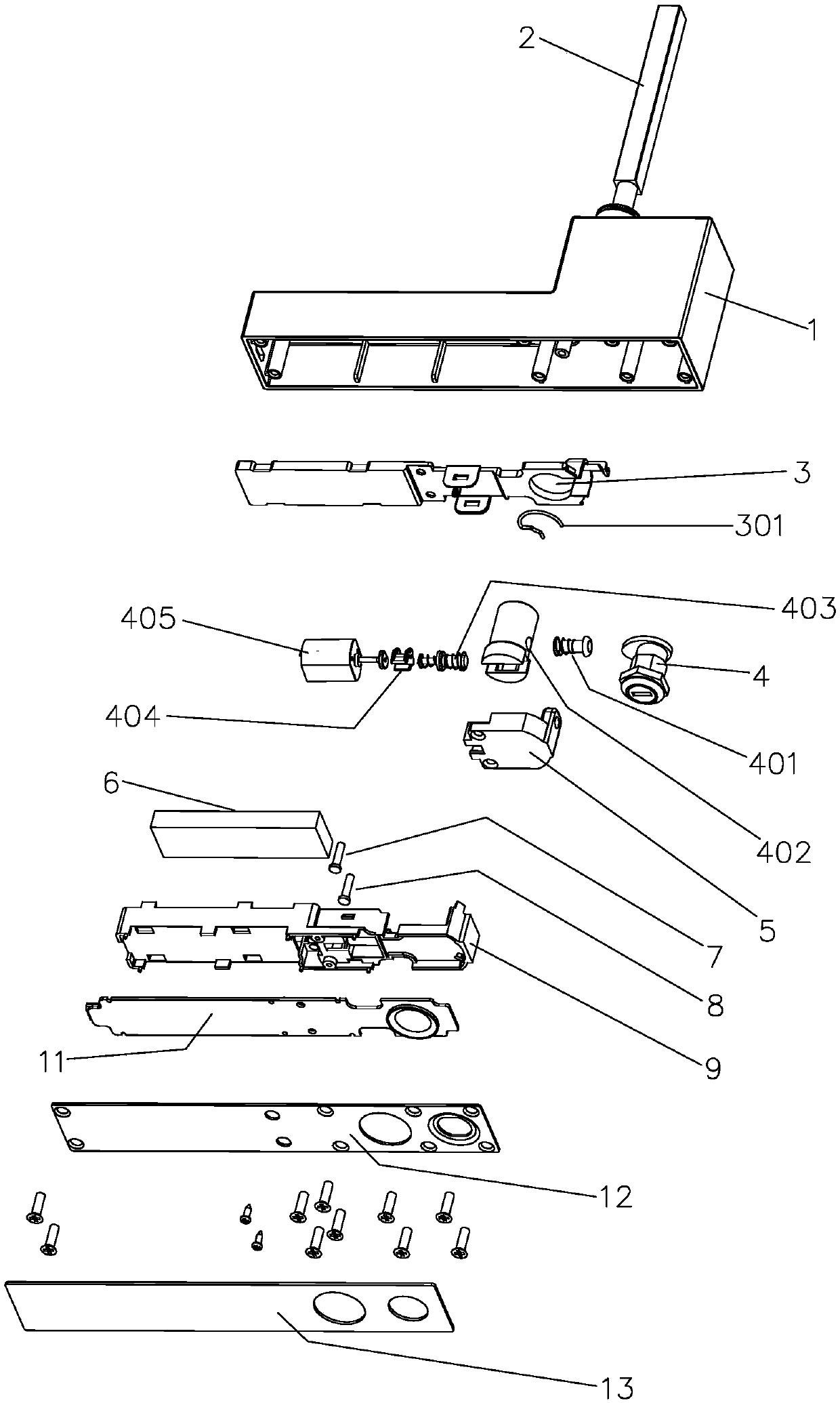 Intelligent fingerprint handle lock with lock cylinder