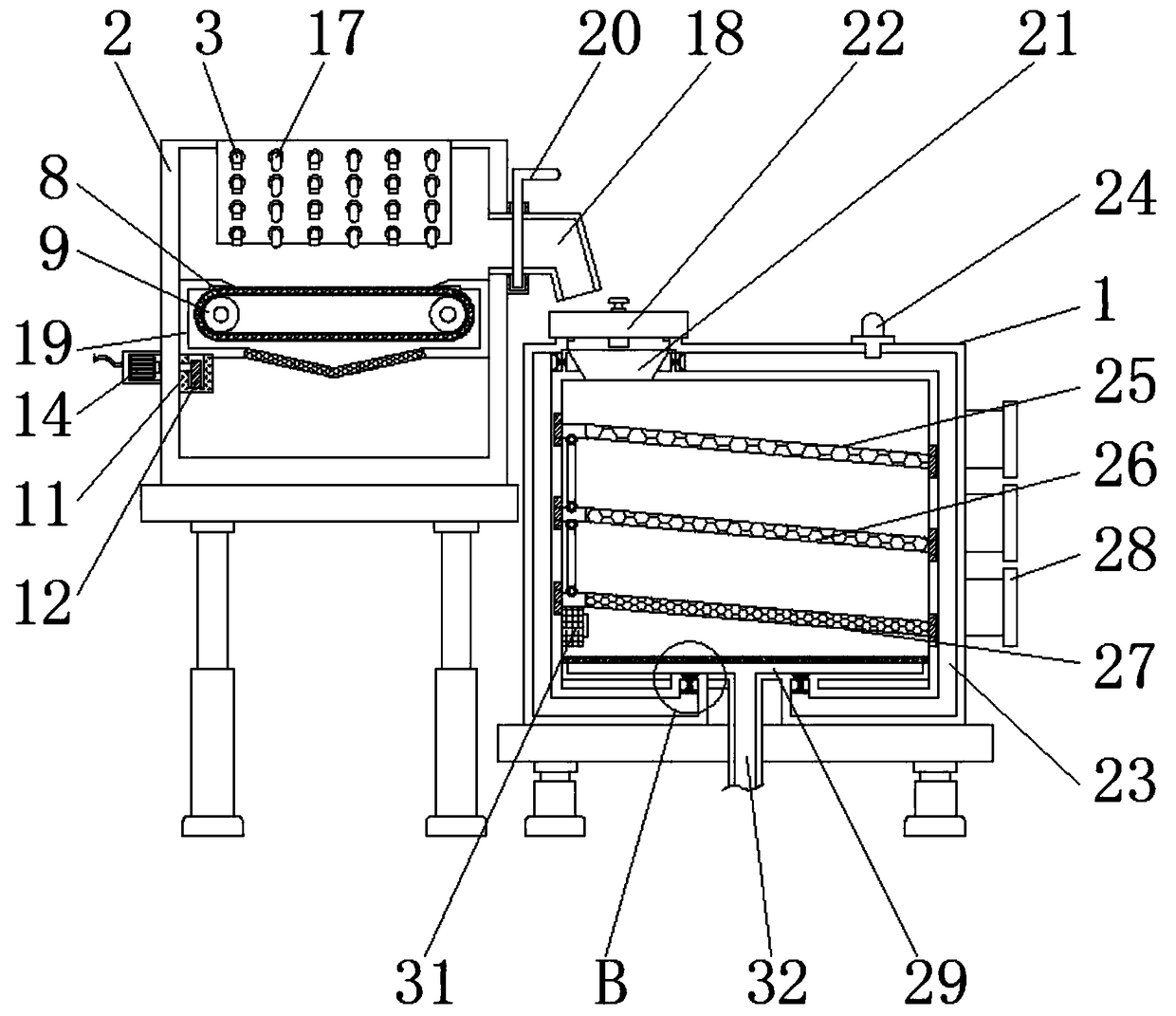 Cynara scolymus bud steaming device capable of recycling thermal gas