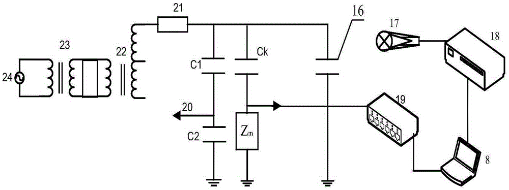 Performance detecting device for optical fiber type oil temperature sensor for transformer