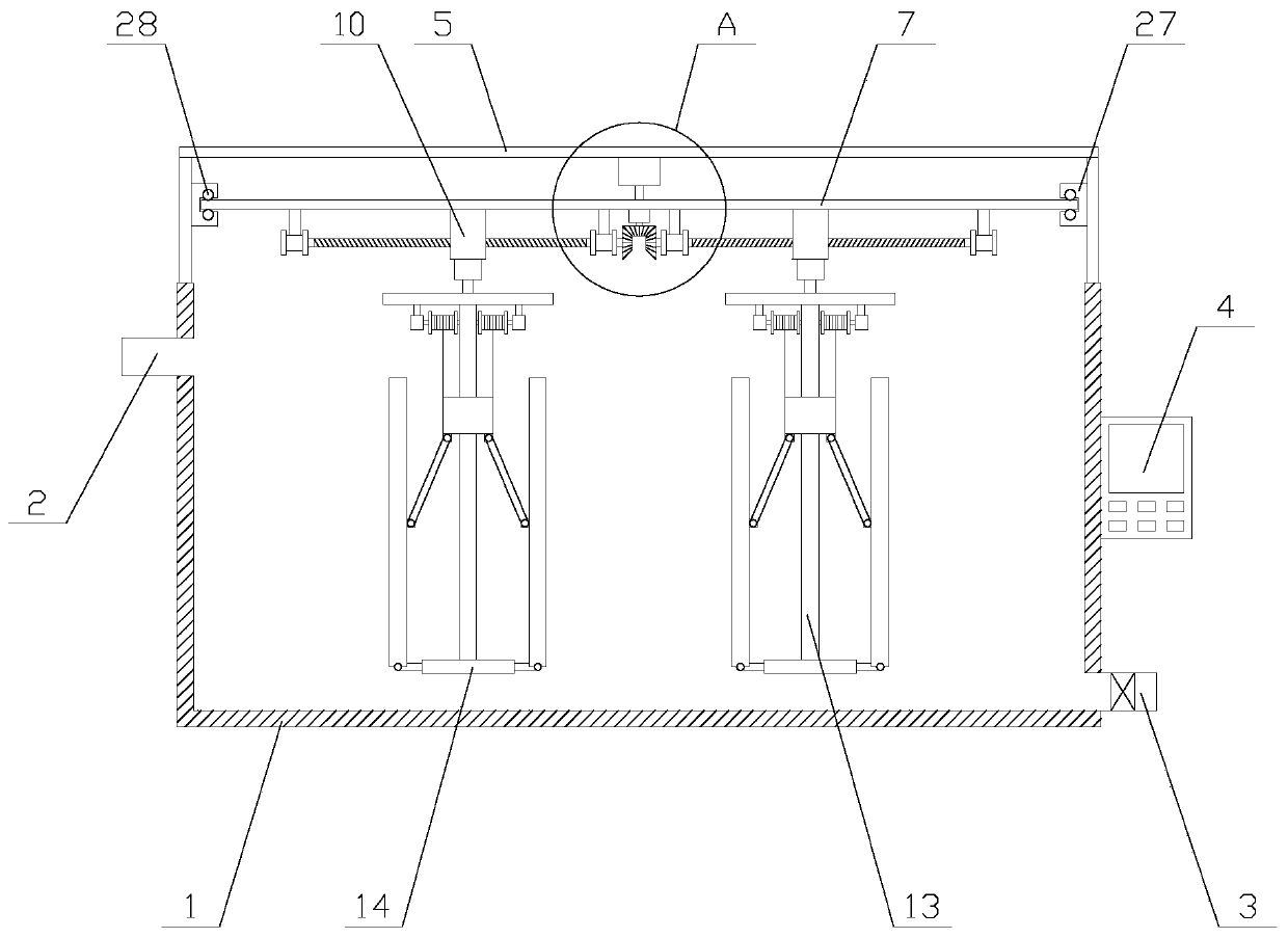 Ultraviolet disinfection device with adjusting function used for sewage treatment