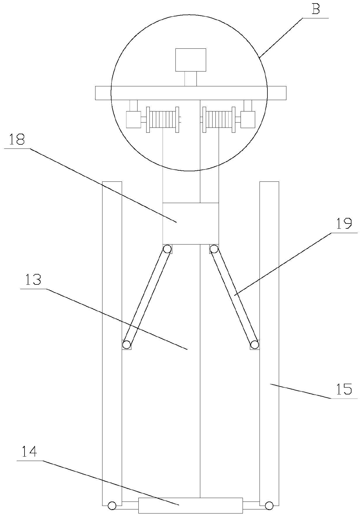 Ultraviolet disinfection device with adjusting function used for sewage treatment