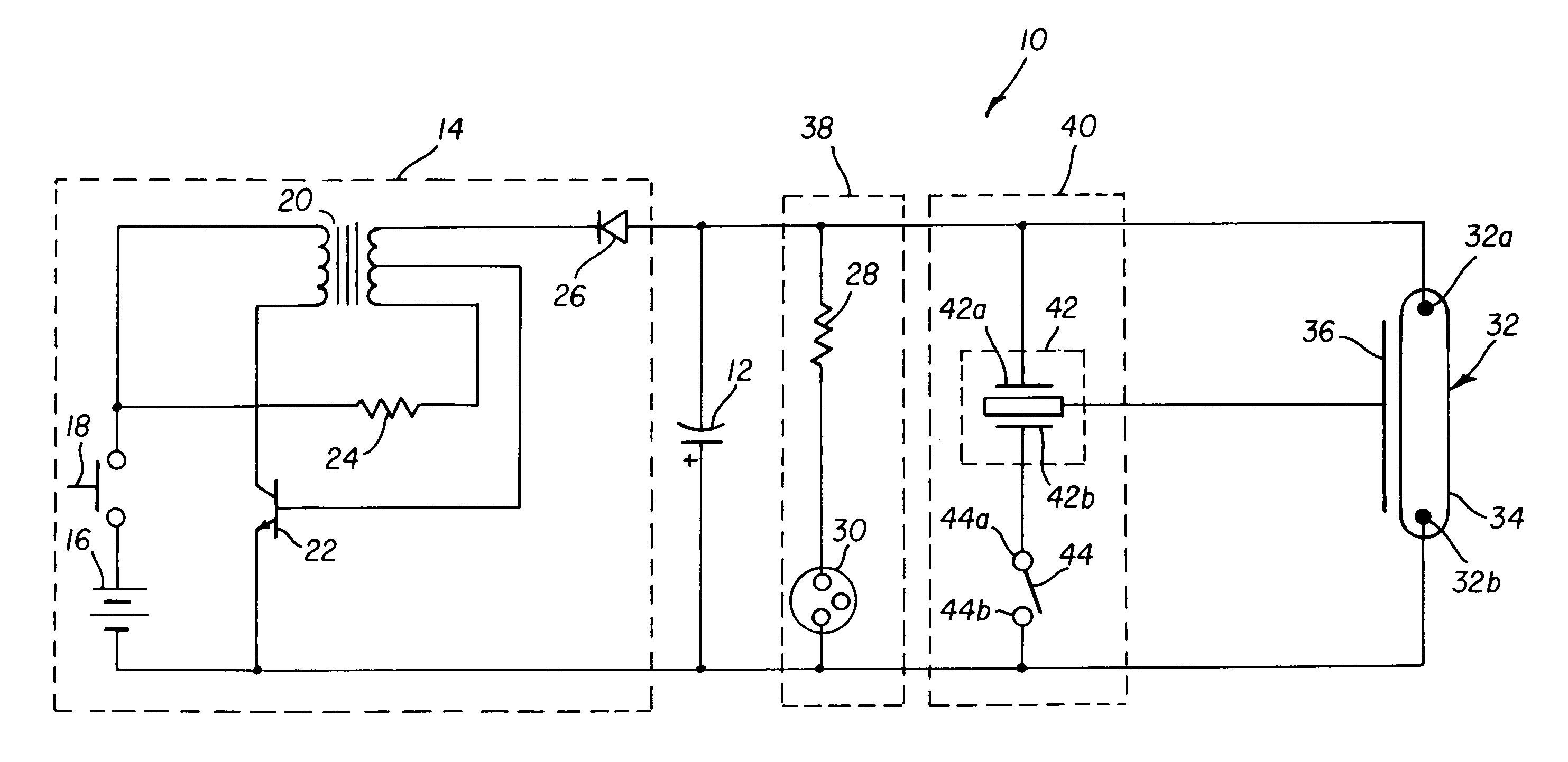 Camera flash circuit using a piezoelectric transformer to trigger firing of the camera flash tube