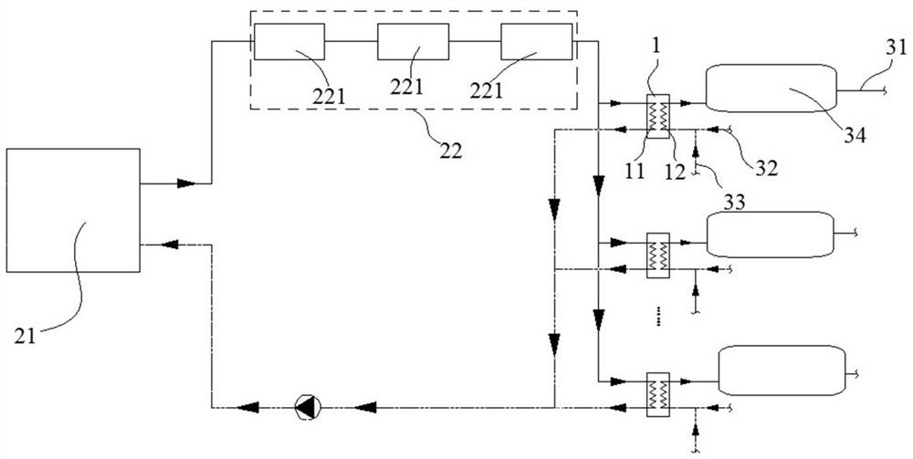 Pipeline heat accumulation type instant-heating high-temperature air source heat pump water heating system