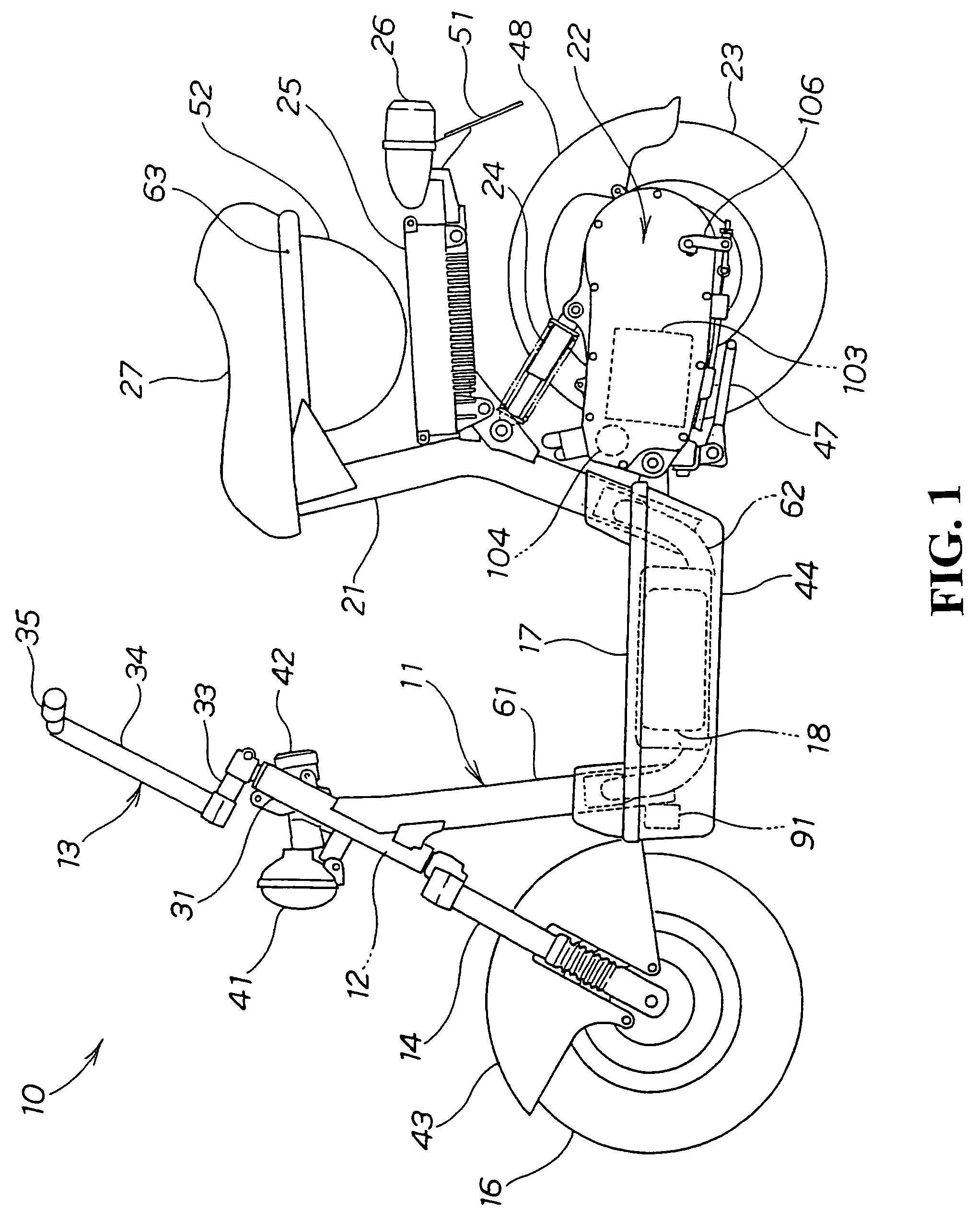 Under-seat structure for a motorcycle