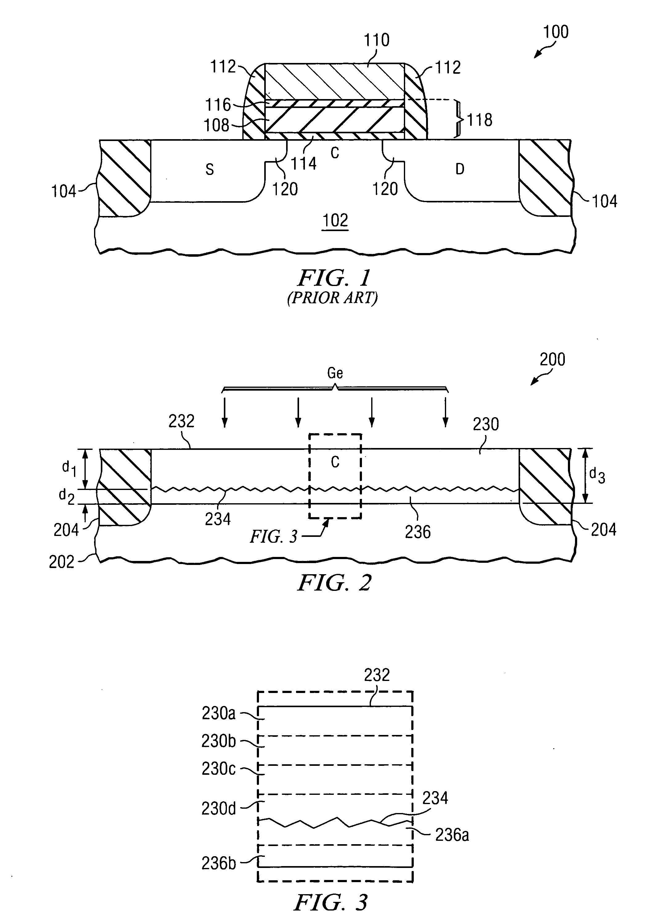 Transistor with shallow germanium implantation region in channel