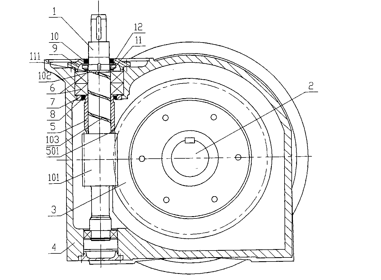 Bearing lubricating structure of reduction box