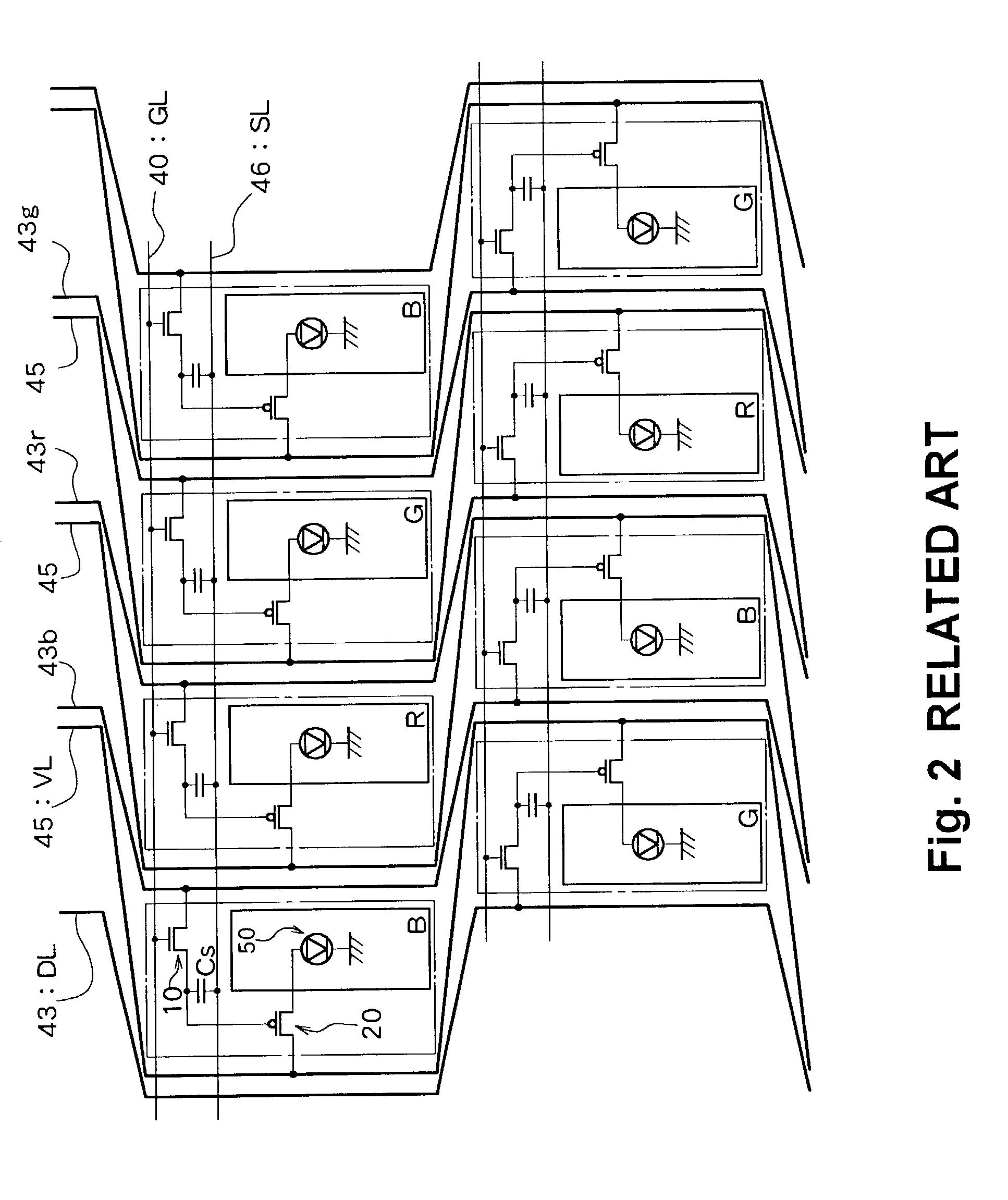 Active matrix type display device