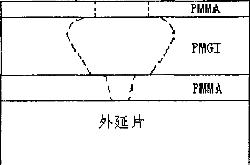 Method for producing transistor T type nano grid using once electron beam exposure