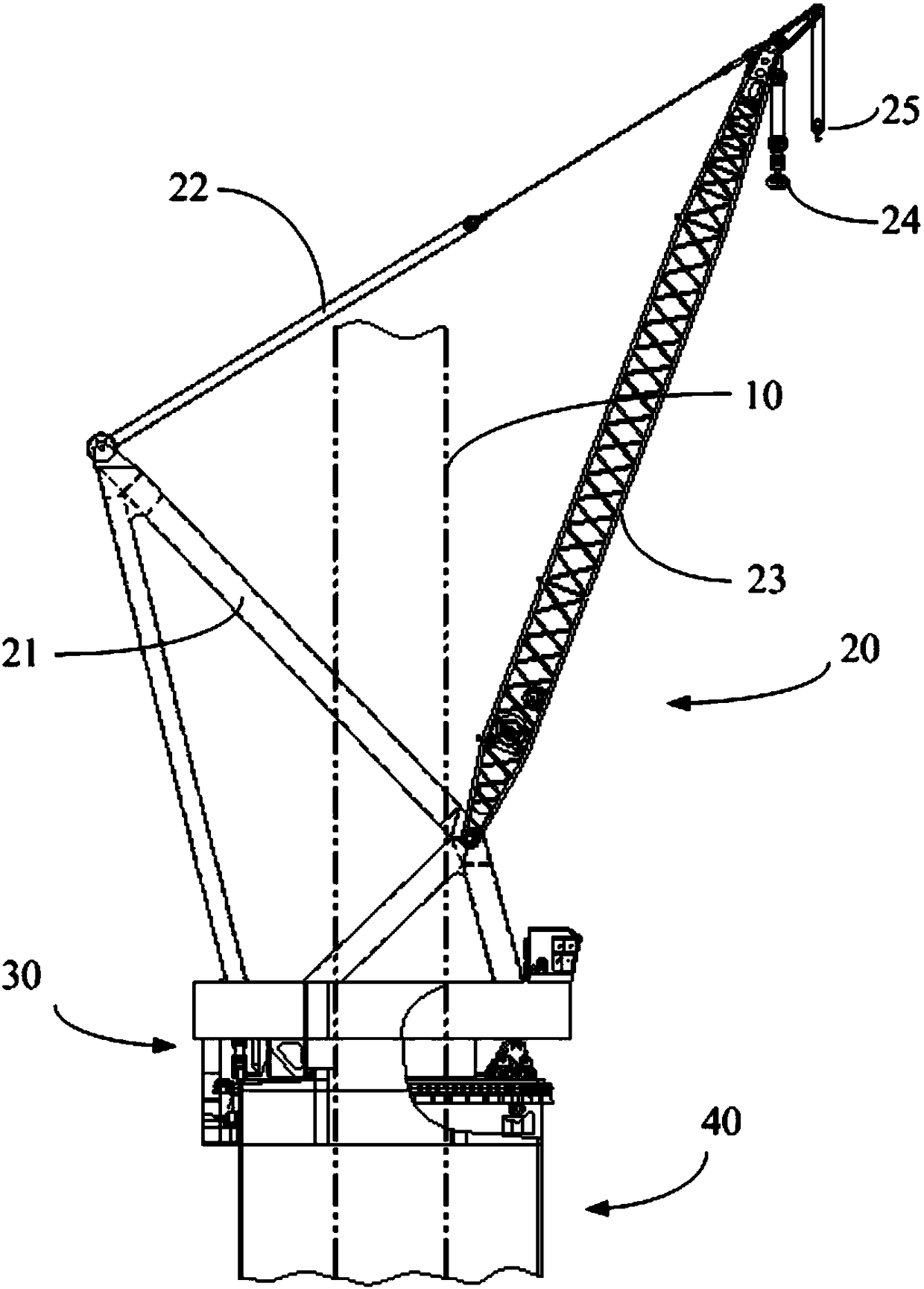 A kind of slewing crane around the pile