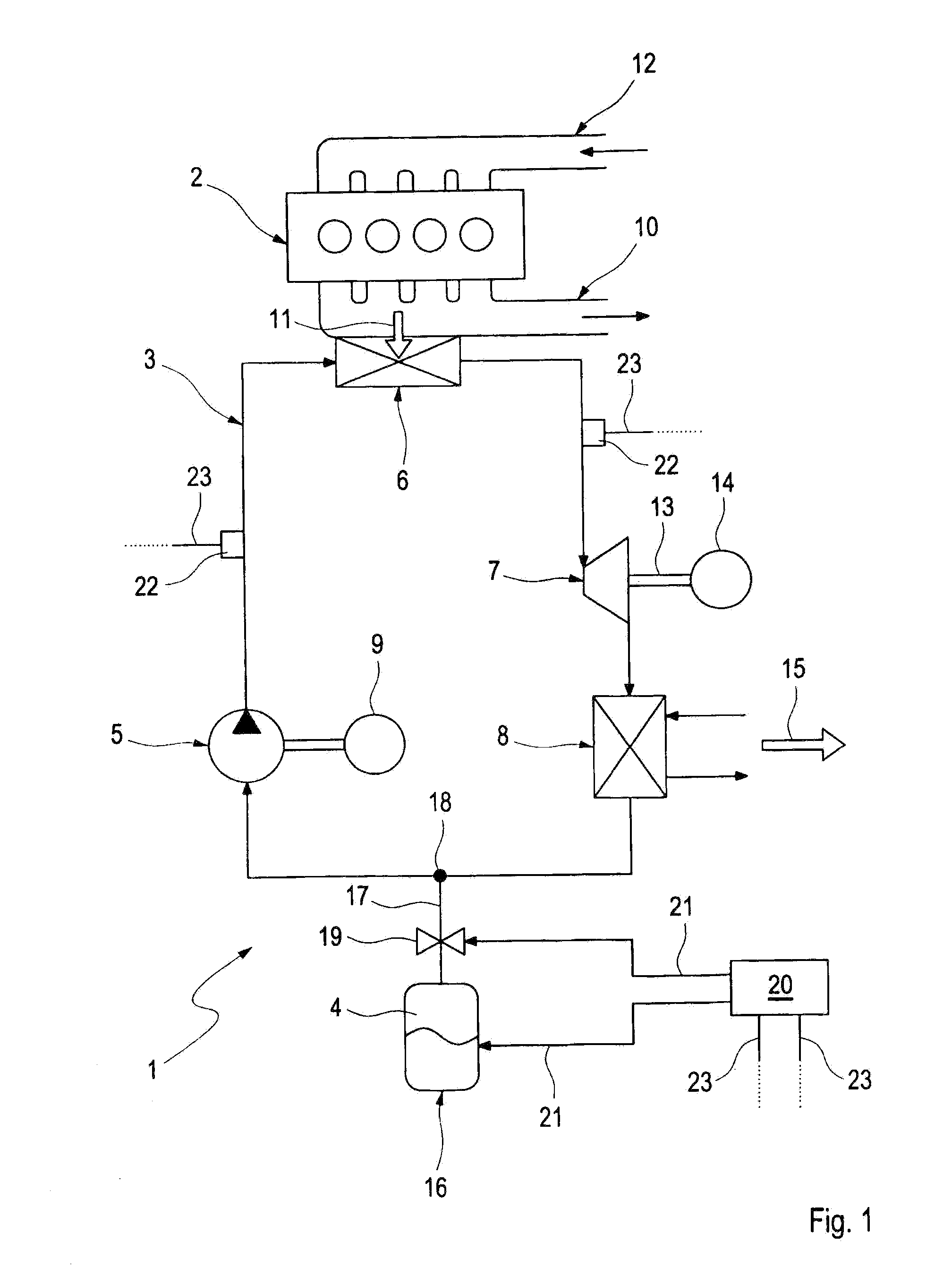 Waste heat utilization device and operating method