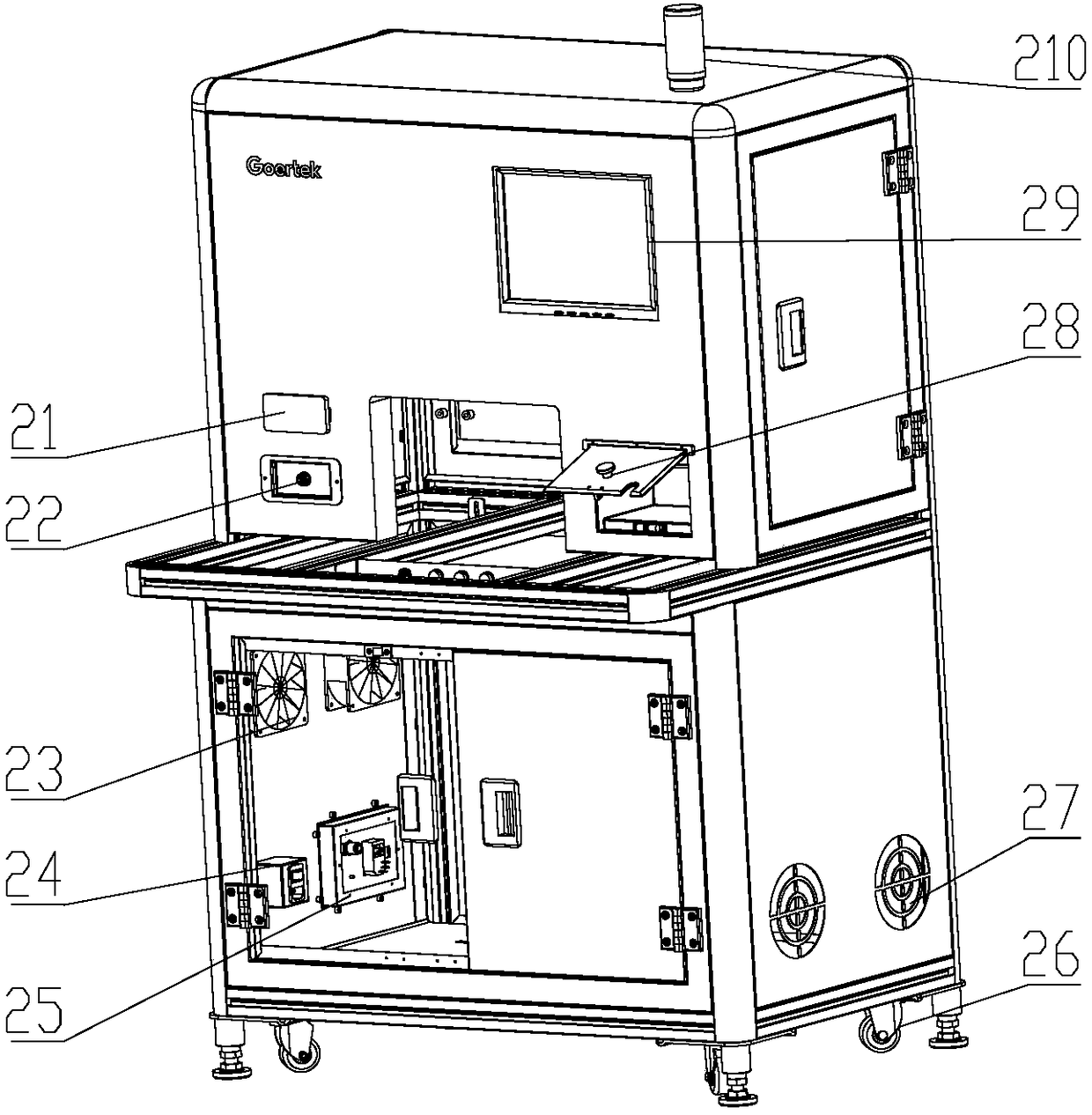 Product test device and method