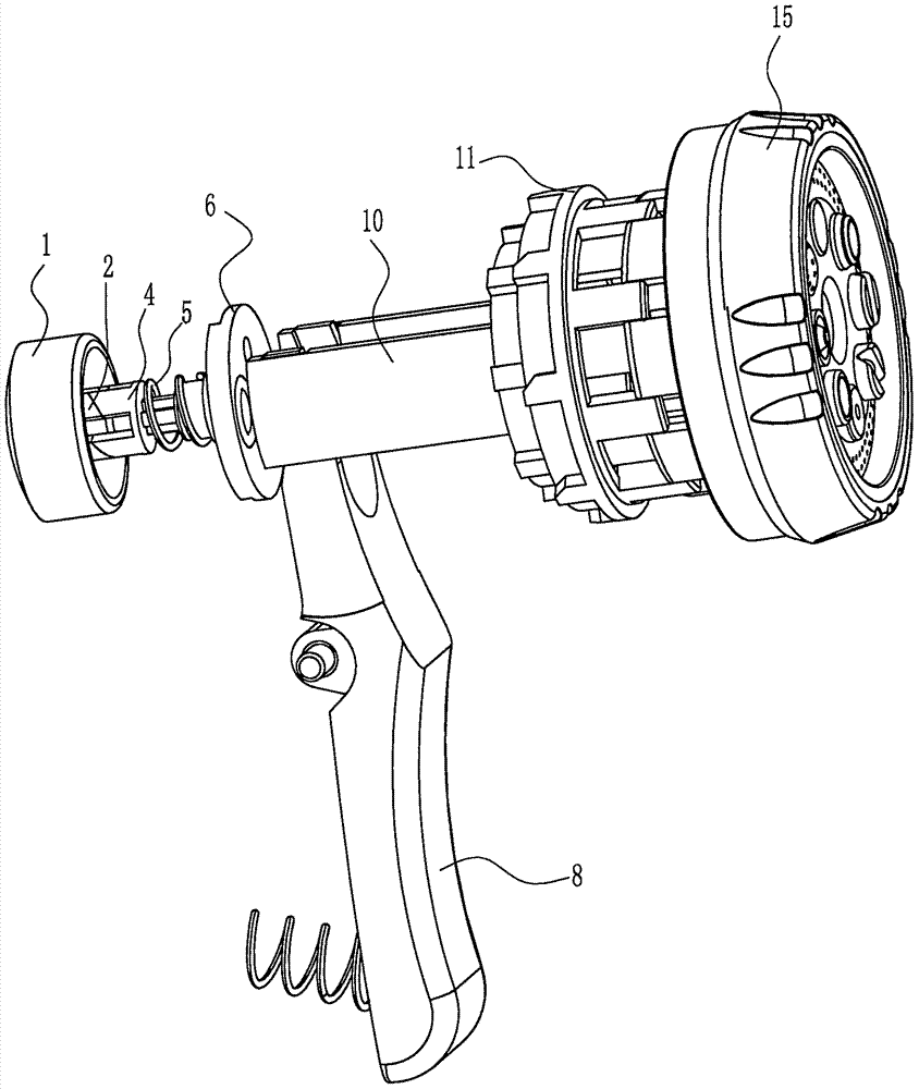 Automatic unlocking type garden water gun