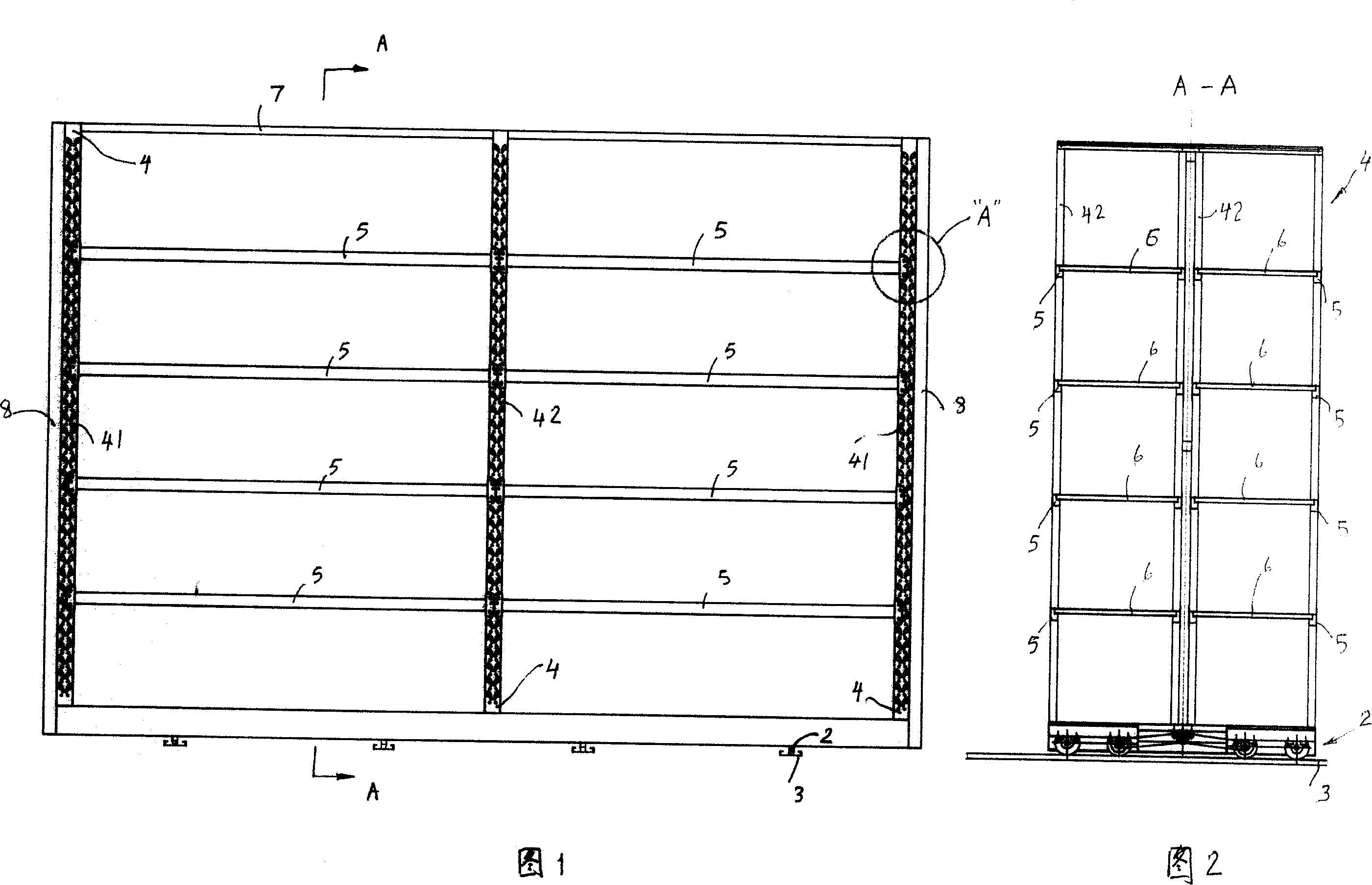 Cross-beam type heavy type close storage rack