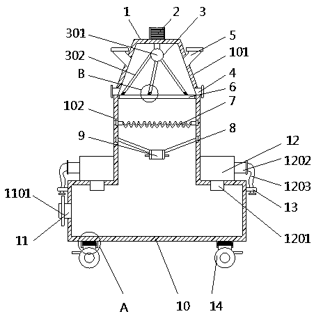 Sand blasting device capable of realizing uniform sand blasting