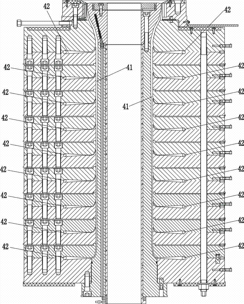 Concentric sleeve type multi-layer coextrusion film blowing machine head