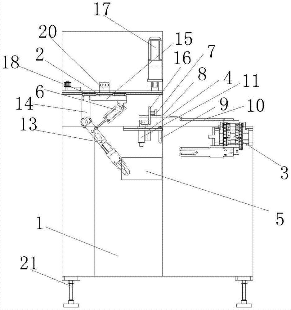 Horizontal type glove automatic turnover discharging machine and turnover discharging method thereof