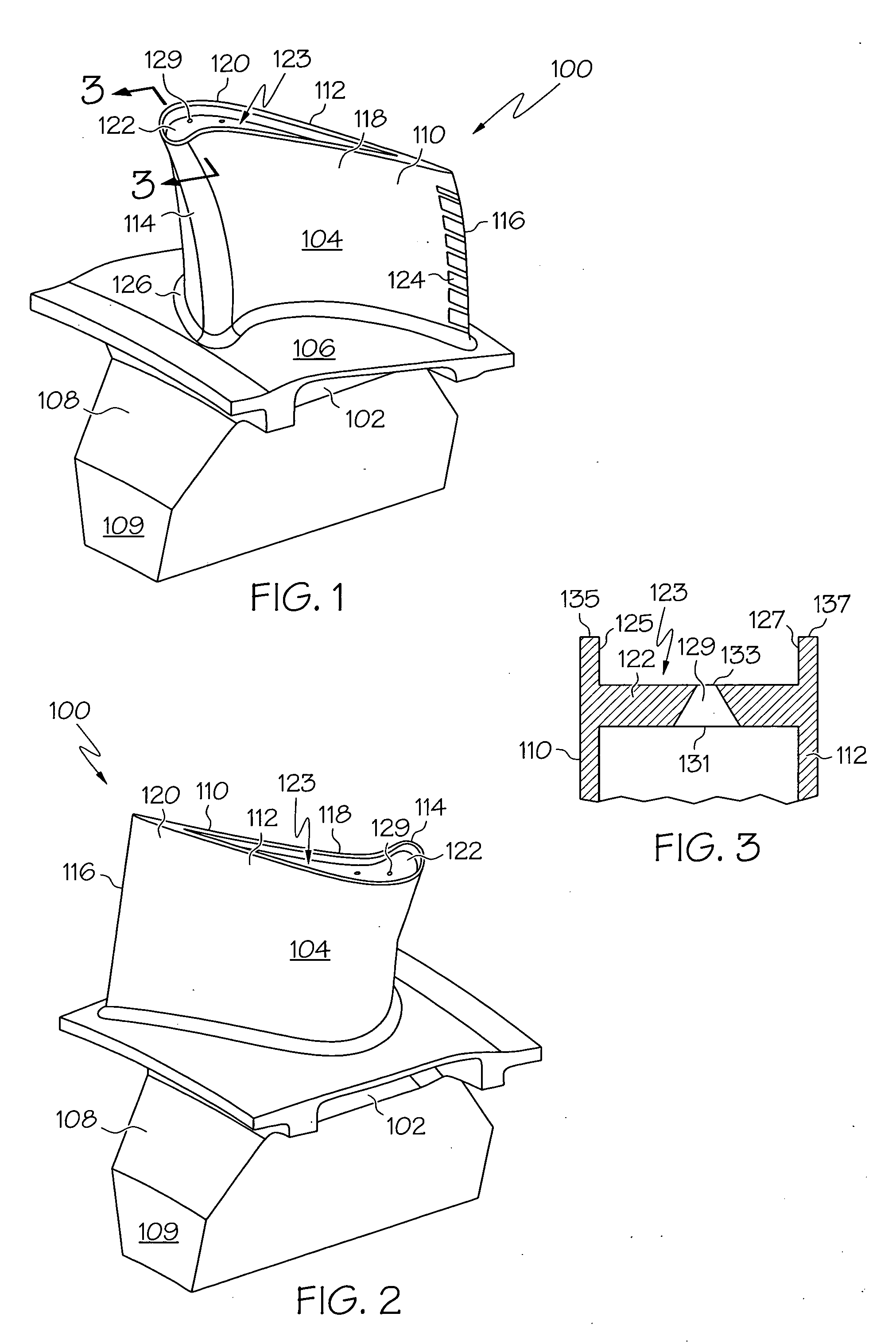 Cooled turbine blade cast tip recess