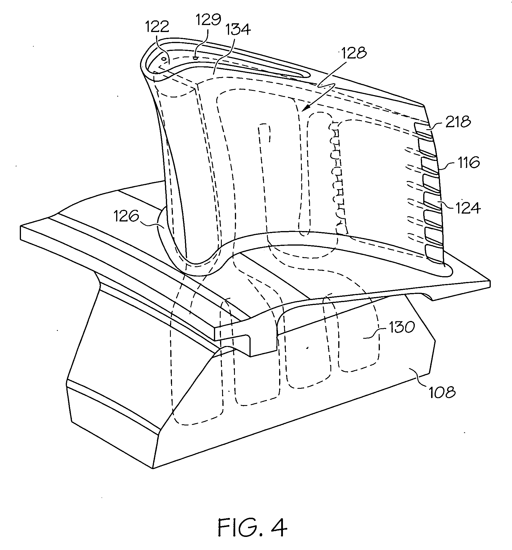 Cooled turbine blade cast tip recess