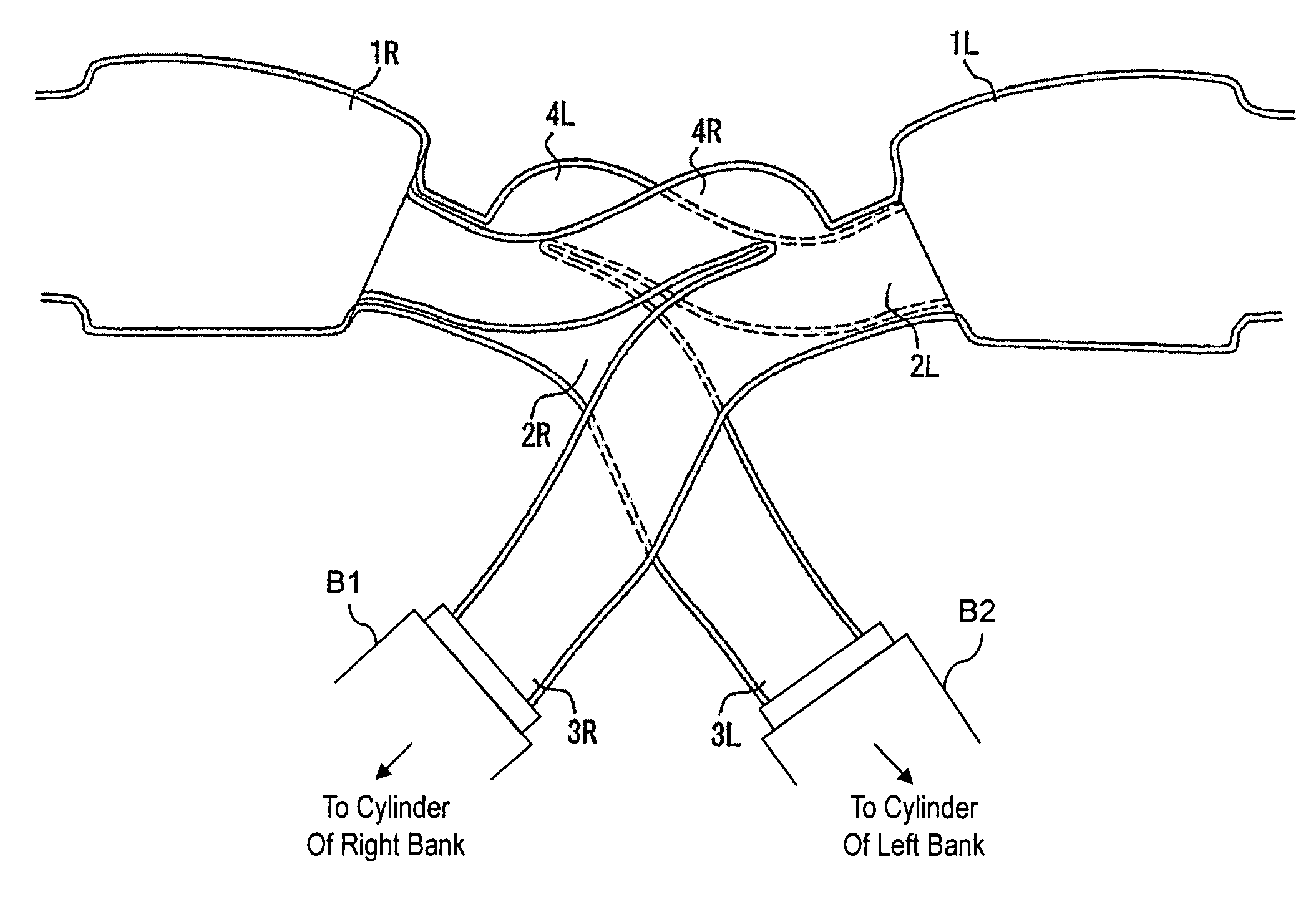 V-type multiple-cylinder air intake device