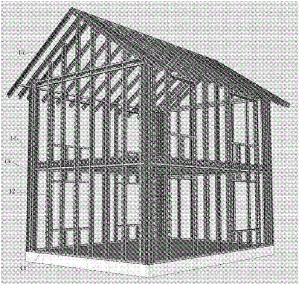 Overall post-pouring type industrial building system and construction method thereof