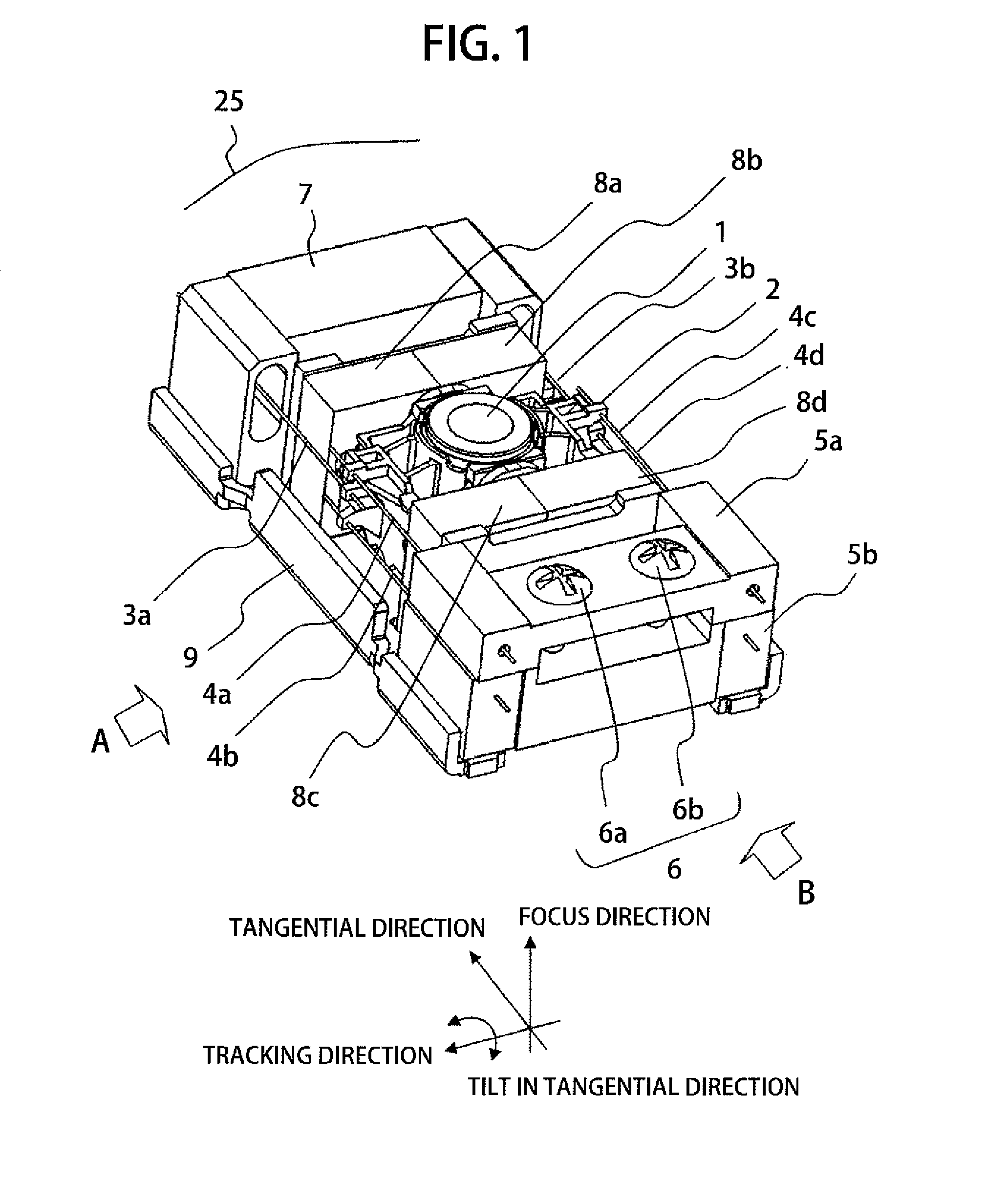 Objective lens actuator, optical pickup and optical disc drive