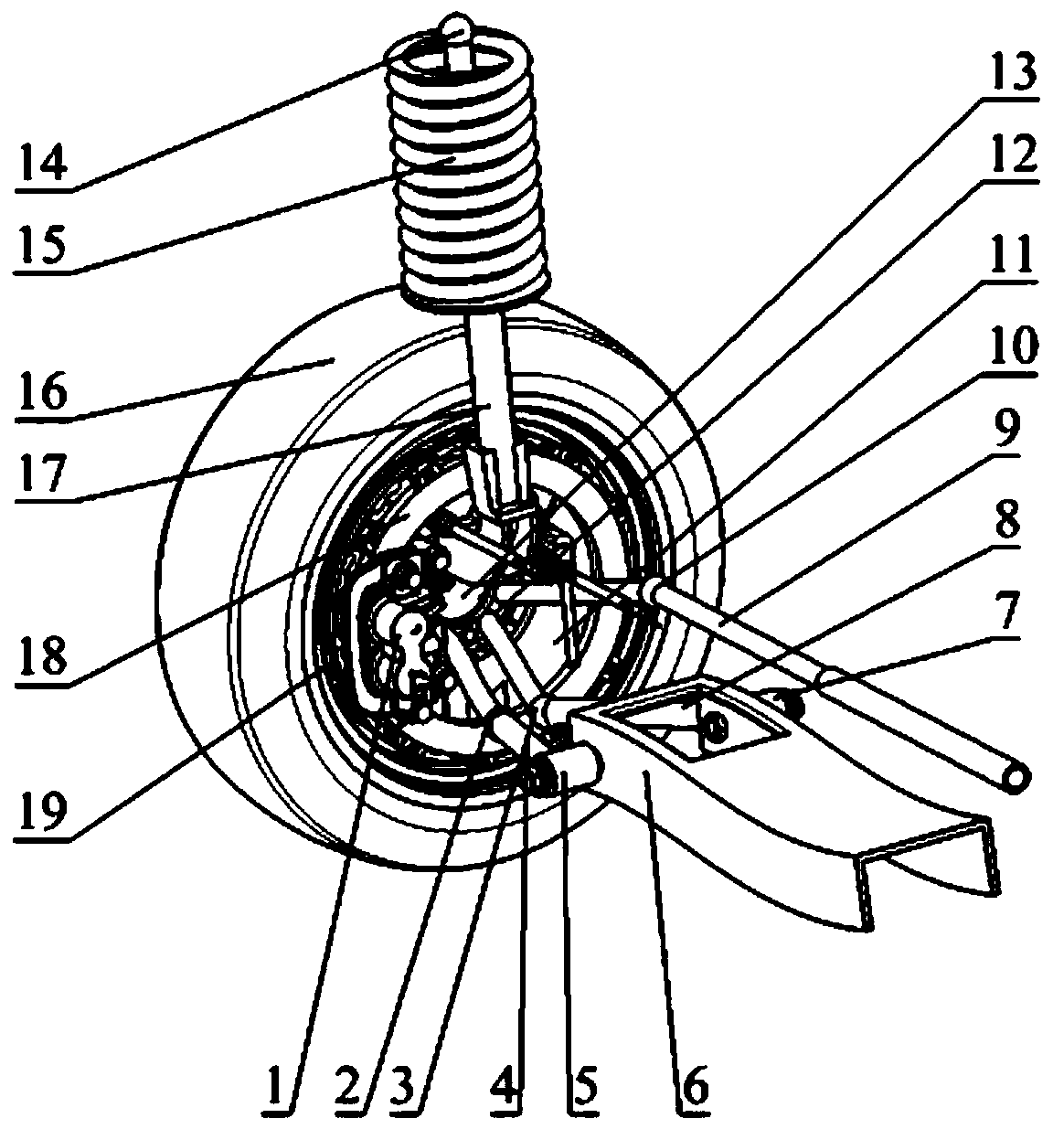 Electric wheel Macpherson suspension structure capable of adjusting position of main pin axis