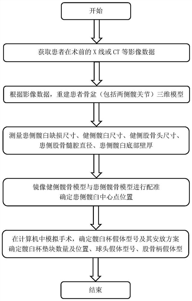 Preoperative planning method for hip joint revision surgery