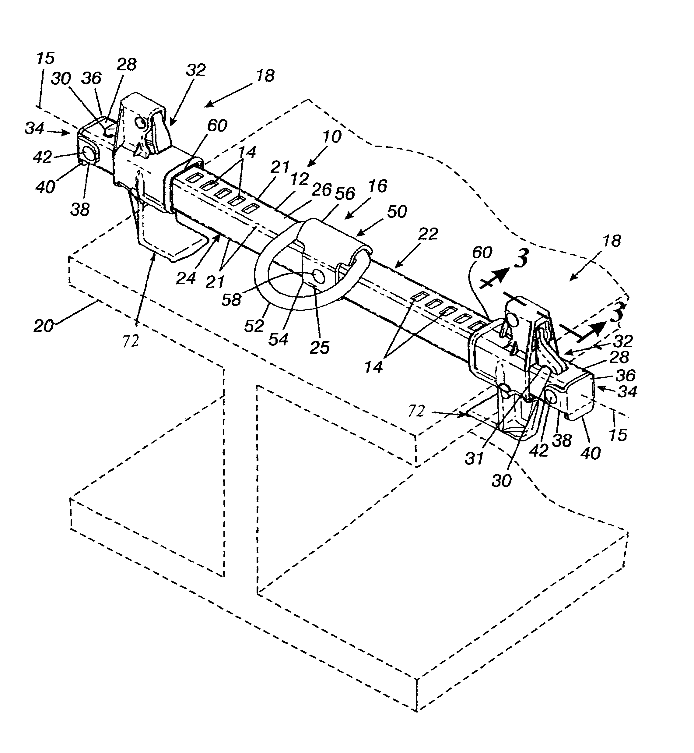 Sliding anchorage device