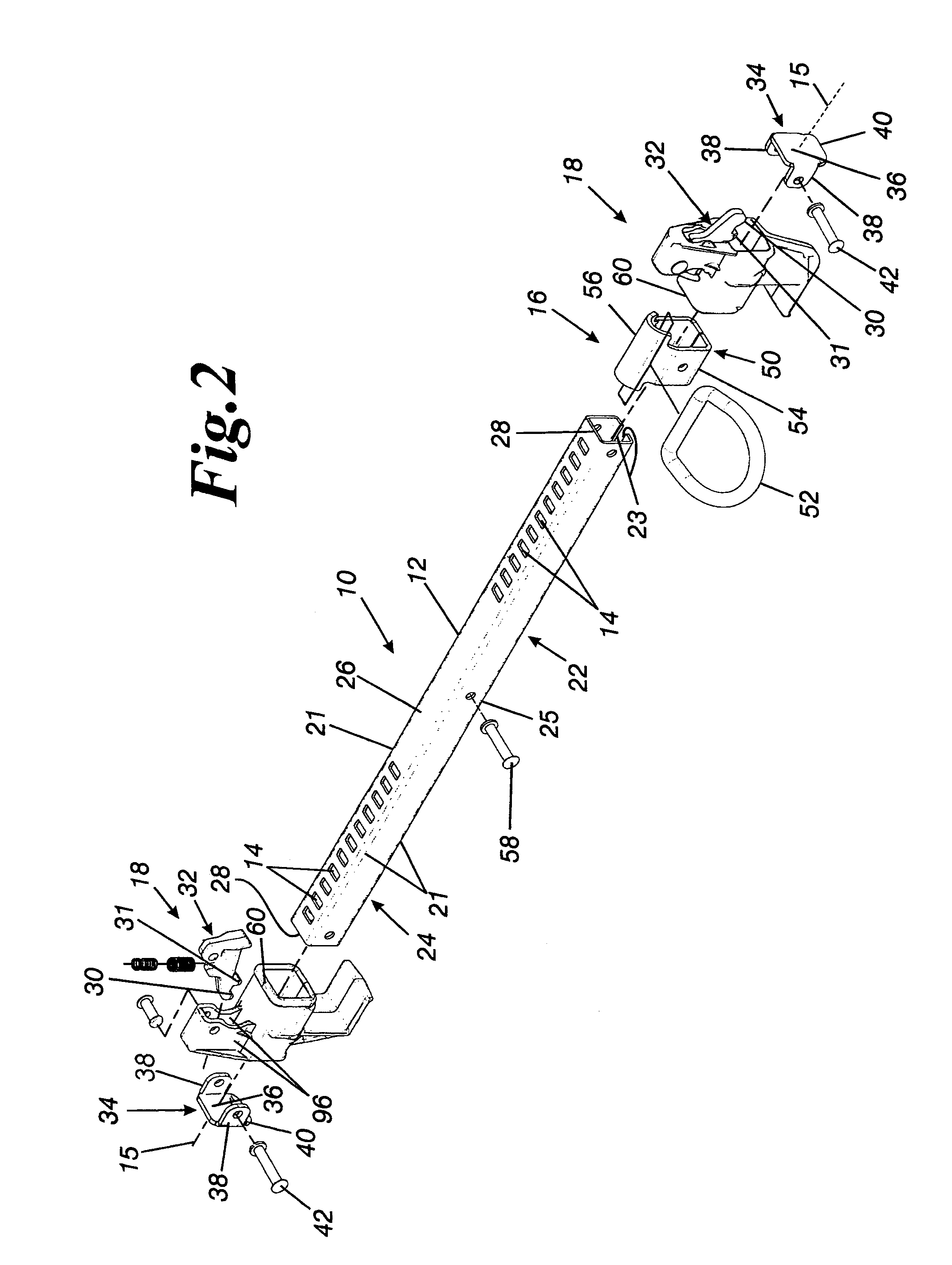 Sliding anchorage device