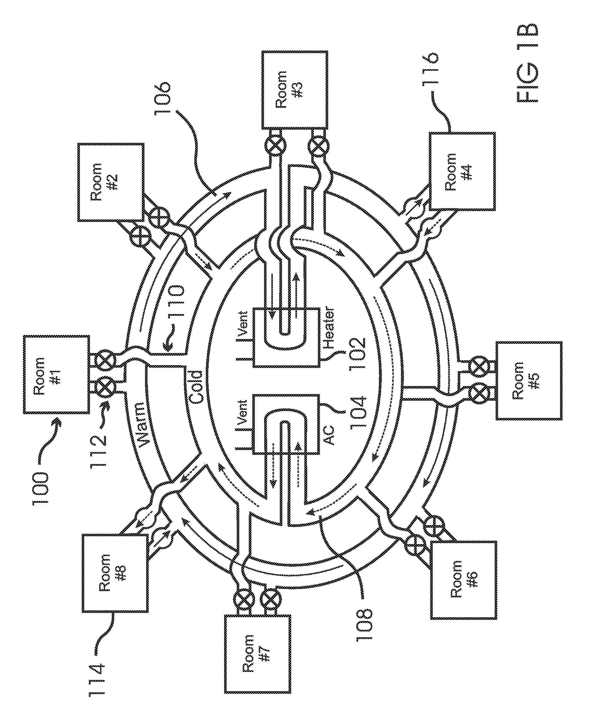 Apparatus and Method for Flexibly and Efficiently Varying Air Temperatures in Multiple Rooms