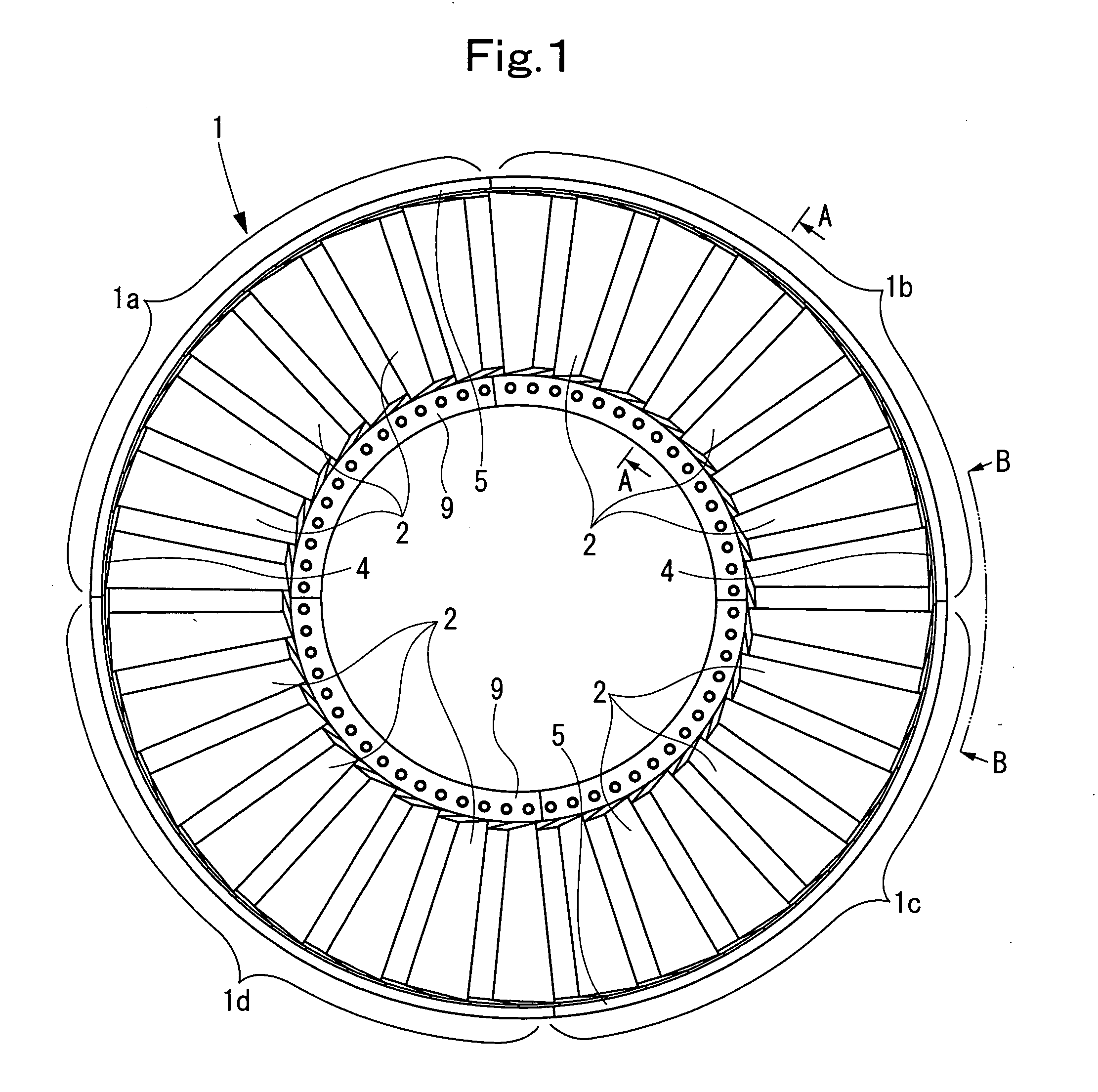 Stationary blade ring of axial compressor