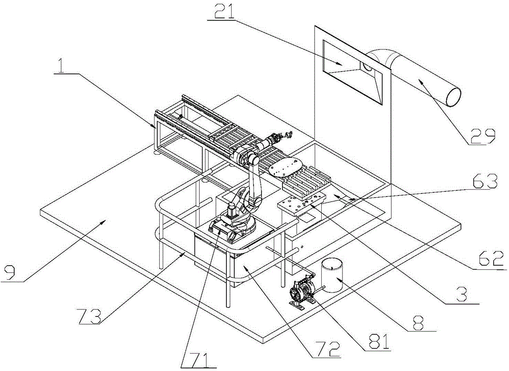 Automatic single-station glaze spraying device and method