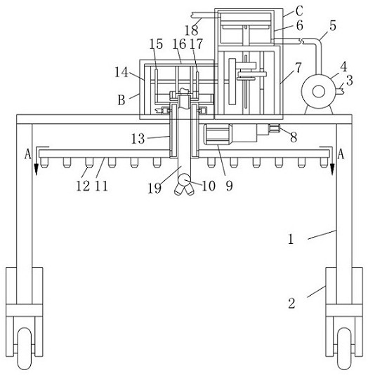 Automatic large-range pesticide spraying device and application