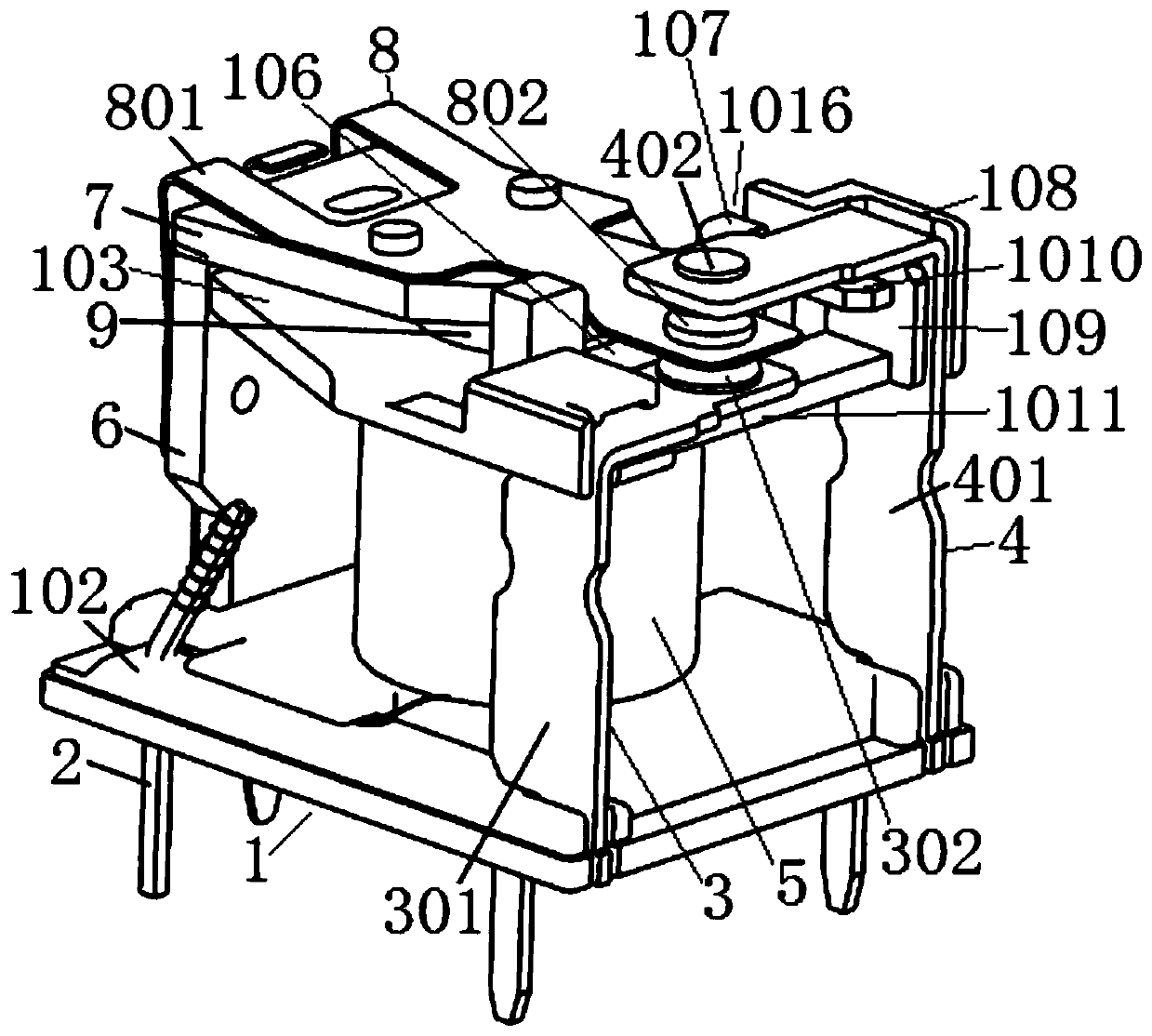 Coil frame for clapper-type relay and clapper-type relay