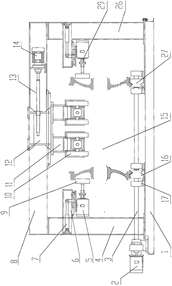 Railway vehicle wheel set derusting machine