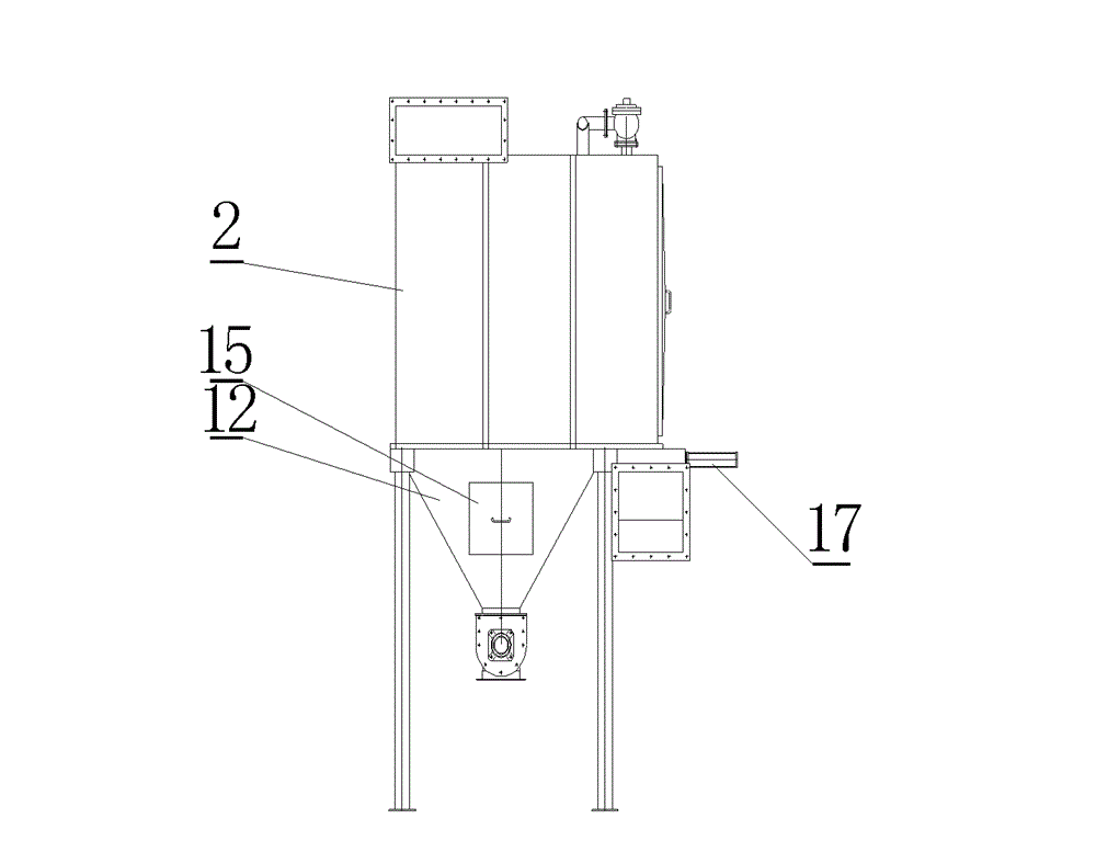 Flat cloth bag gas tank pulse type deduster