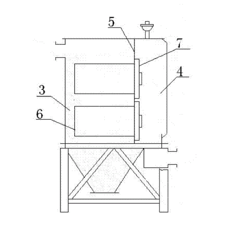 Flat cloth bag gas tank pulse type deduster