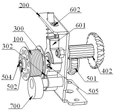 A built-in sewing machine winding mechanism