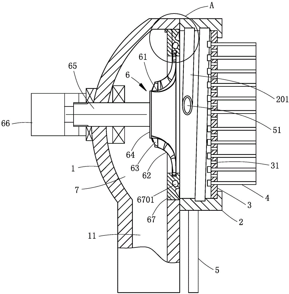 A round brush and a high-pressure cleaning machine including it