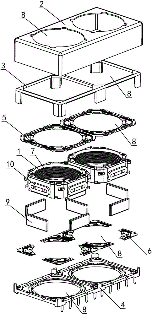 Photographing module with multiple camera lenses focusing respectively