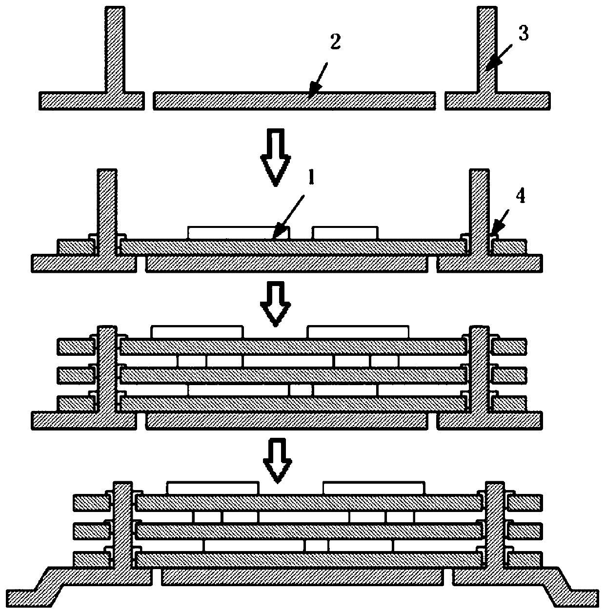 Packaging structure and packaging method of multilayer chip