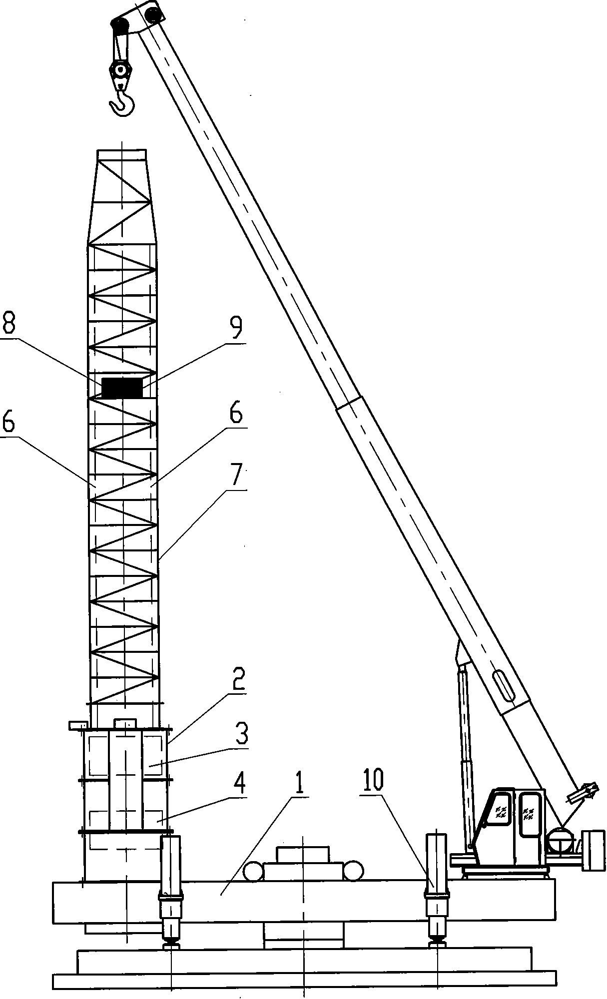 Push-pull-type hydraulic power pile-sinking machine