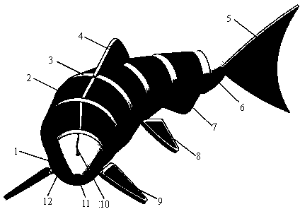 Multi-combination push type flexible bionic robotic fish