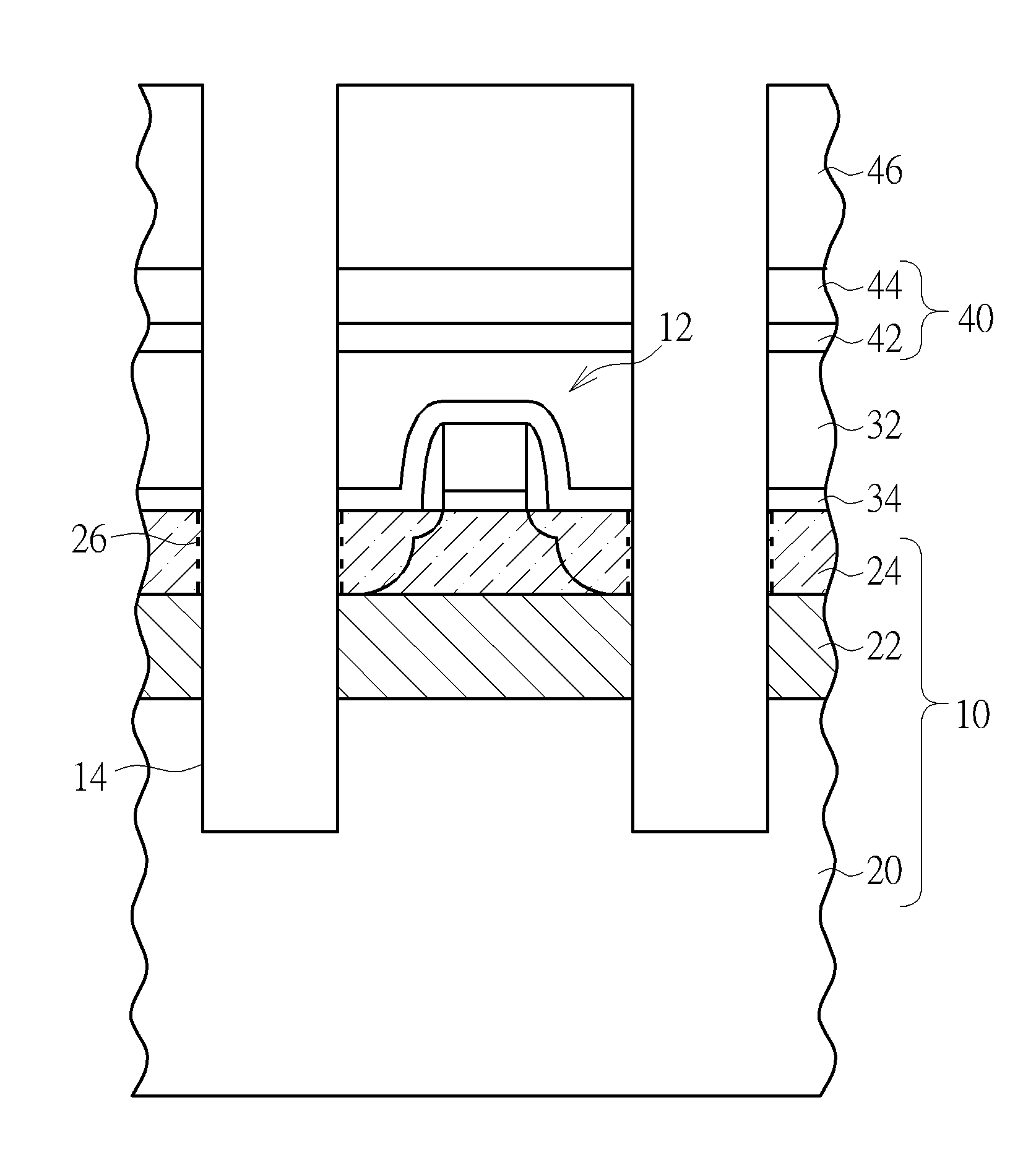 Semiconductor structure and method of forming a harmonic-effect-suppression structure