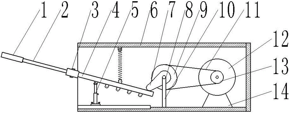 Beating physiotherapy device with beating amplitude adjustable